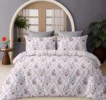 Sleeping Owls Satiny Twill Weave 210TC 100% Soft Cotton Printed 1 Super King Bedsheet with 2 Pillow Covers