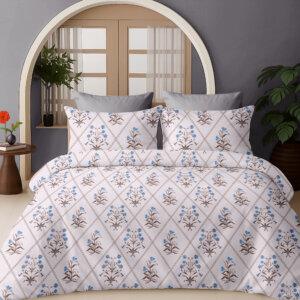 Sleeping Owls Satiny Twill Weave 210TC 100% Soft Cotton Printed 1 Super King Bedsheet with 2 Pillow Covers