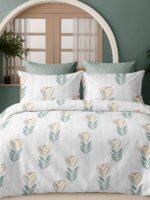 Sleeping Owls Satiny Twill Weave 210TC 100% Soft Cotton Printed 1 Super King Bedsheet with 2 Pillow Covers