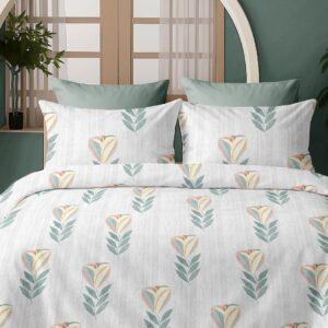 Sleeping Owls Satiny Twill Weave 210TC 100% Soft Cotton Printed 1 Super King Bedsheet with 2 Pillow Covers