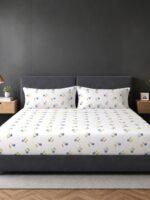 Sleeping Owls 100% Soft Cotton Allure Emperor 210TC Super King Bedsheet With 2 Pillow Covers
