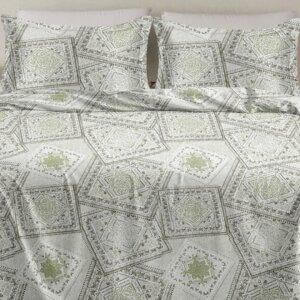 Sleeping Owls Satiny Twill Weave 210TC 100% Soft Cotton Printed 1 Super King Bedsheet with 2 Pillow Covers