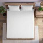 Sleeping Owls 100% Soft Cotton Jacquard 300TC checked Super King Bedsheet with 2 Pillow Cover - WHITE