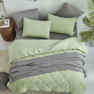 Sleeping Owls 100% Soft Cotton Microfiber Filling Reversible Solid Comforter