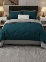 Sleeping Owls 100% Soft Cotton Microfiber Filling Reversible Solid Comforter