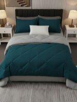 Sleeping Owls 100% Soft Cotton Microfiber Filling Reversible Solid Comforter