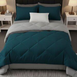 Sleeping Owls 100% Soft Cotton Microfiber Filling Reversible Solid Comforter