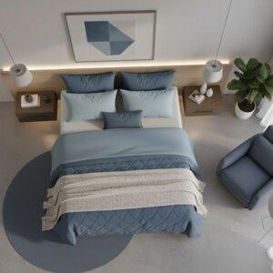 Sleeping Owls 100% Soft Cotton Microfiber Filling Reversible Solid Comforter