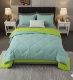 Sleeping Owls 100% Soft Cotton Microfiber Filling Reversible Solid Comforter