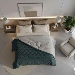 Sleeping Owls 100% Soft Cotton Microfiber Filling Reversible Solid Comforter