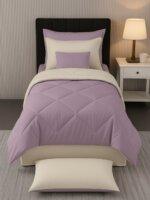 Sleeping Owls 100% Soft Cotton Microfiber Filling Reversible Solid Comforter