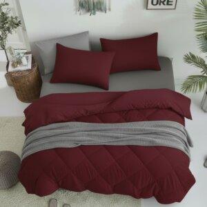 Sleeping Owls 100% Soft Cotton Microfiber Filling Reversible Solid plain Comforter