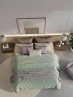 Sleeping Owls 100% Soft Cotton Microfiber Filling Reversible Solid Comforter