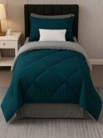 Sleeping Owls 100% Soft Cotton Microfiber Filling Reversible Solid Comforter