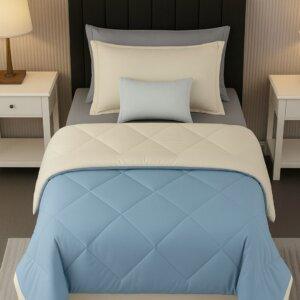 Sleeping Owls 100% Soft Cotton Microfiber Filling Reversible Solid Comforter