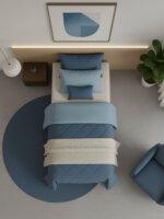 Sleeping Owls 100% Soft Cotton Microfiber Filling Reversible Solid Comforter