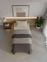 Sleeping Owls 100% Soft Cotton Microfiber Filling Reversible Solid Comforter