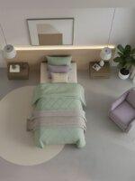 Sleeping Owls 100% Soft Cotton Microfiber Filling Reversible Solid Comforter