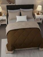 Sleeping Owls 100% Soft Cotton Microfiber Filling Reversible Solid Comforter