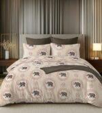 Sleeping Owls 100% Soft Cotton Allure Emperor 210TC Super King Bedsheet With 2 Pillow Covers