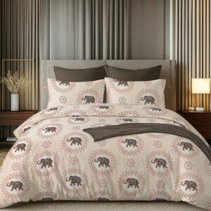 Sleeping Owls 100% Soft Cotton Allure Emperor 210TC Super King Bedsheet With 2 Pillow Covers