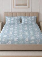 Sleeping Owls 100% Soft Cotton Allure Emperor 210TC Super King Bedsheet With 2 Pillow Covers