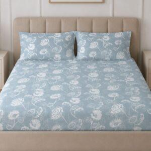 Sleeping Owls 100% Soft Cotton Allure Emperor 210TC Super King Bedsheet With 2 Pillow Covers