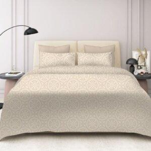 Sleeping Owls 100% Soft Mercerized Cotton Printed Imperial Grace 300TC Super King Bedsheet With 2 Pillow Covers