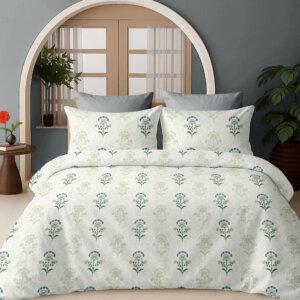 Sleeping Owls Satiny Twill Weave 210TC 100% Soft Cotton Printed 1 Super King Bedsheet with 2 Pillow Covers
