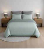 Sleeping Owls 100% Soft Cotton Jacquard 300TC checked Super King Bedsheet with 2 Pillow Covers