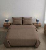 Sleeping Owls 100% Soft Cotton Jacquard 300TC checked Super King Bedsheet with 2 Pillow Covers