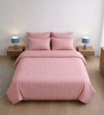 Sleeping Owls 100% Soft Cotton Jacquard 300TC checked Super King Bedsheet with 2 Pillow Covers