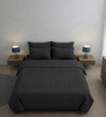 Sleeping Owls 100% Soft Cotton Jacquard 300TC checked Super King Bedsheet with 2 Pillow Covers