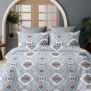 Sleeping Owls Satiny Twill Weave 210TC 100% Soft Cotton Printed 1 Super King Bedsheet with 2 Pillow Covers