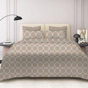 Sleeping Owls 100% Soft Mercerized Cotton Printed Imperial Grace 300TC Super King Bedsheet With 2 Pillow Covers