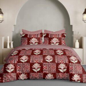 Sleeping Owls Grandeur Printed 210TC 100% Soft Cotton Printed 1 Super King Bedsheet with 2 Pillow Covers
