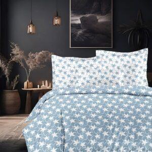 Sleeping Owls VBC Printed 300TC 100% Soft Cotton Printed 1 Super King Bedsheet with 2 Coordinate Pillow Covers