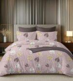 Sleeping Owls 100% Soft Cotton Allure Emperor 188TC Super King Bedsheet With 2 Pillow Covers