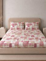 Sleeping Owls 100% Soft Cotton Allure Emperor 210TC Super King Bedsheet With 2 Pillow Covers