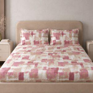 Sleeping Owls 100% Soft Cotton Allure Emperor 210TC Super King Bedsheet With 2 Pillow Covers