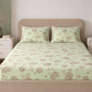 Sleeping Owls 100% Soft Cotton Allure Emperor 210TC Super King Bedsheet With 2 Pillow Covers