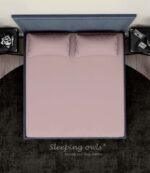 Sleeping Owls Solids Finest 300TC 100% Plain Cotton Super King Bedsheet with 2 pillow Covers