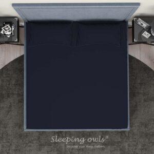 Sleeping Owls Solids Finest 300TC 100% Plain Cotton Super King Bedsheet with 2 pillow Covers