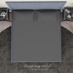 Sleeping Owls Solids Finest 300TC 100% Plain Cotton Super King Bedsheet with 2 pillow Covers