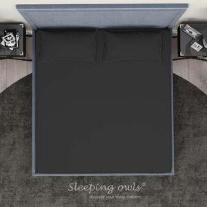 Sleeping Owls Solids Finest 300TC 100% Plain Cotton Super King Bedsheet with 2 pillow Covers