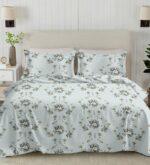 Sleeping Owls Perkale 210TC 100% Soft Cotton Printed 1 Super King Bedsheet with 2 Pillow Covers