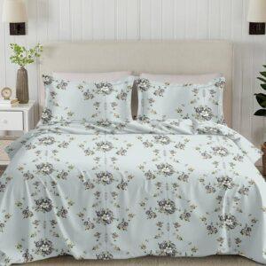 Sleeping Owls Perkale 210TC 100% Soft Cotton Printed 1 Super King Bedsheet with 2 Pillow Covers