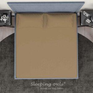 Sleeping Owls Solids Finest 300TC 100% Plain Cotton Super King Bedsheet with 2 pillow Covers