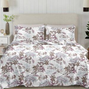 Sleeping Owls Perkale 210TC 100% Soft Cotton Printed 1 Super King Bedsheet with 2 Pillow Covers