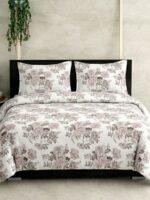 Sleeping Owls Perkale 210TC 100% Soft Cotton Printed 1 Super King Bedsheet with 2 Pillow Covers